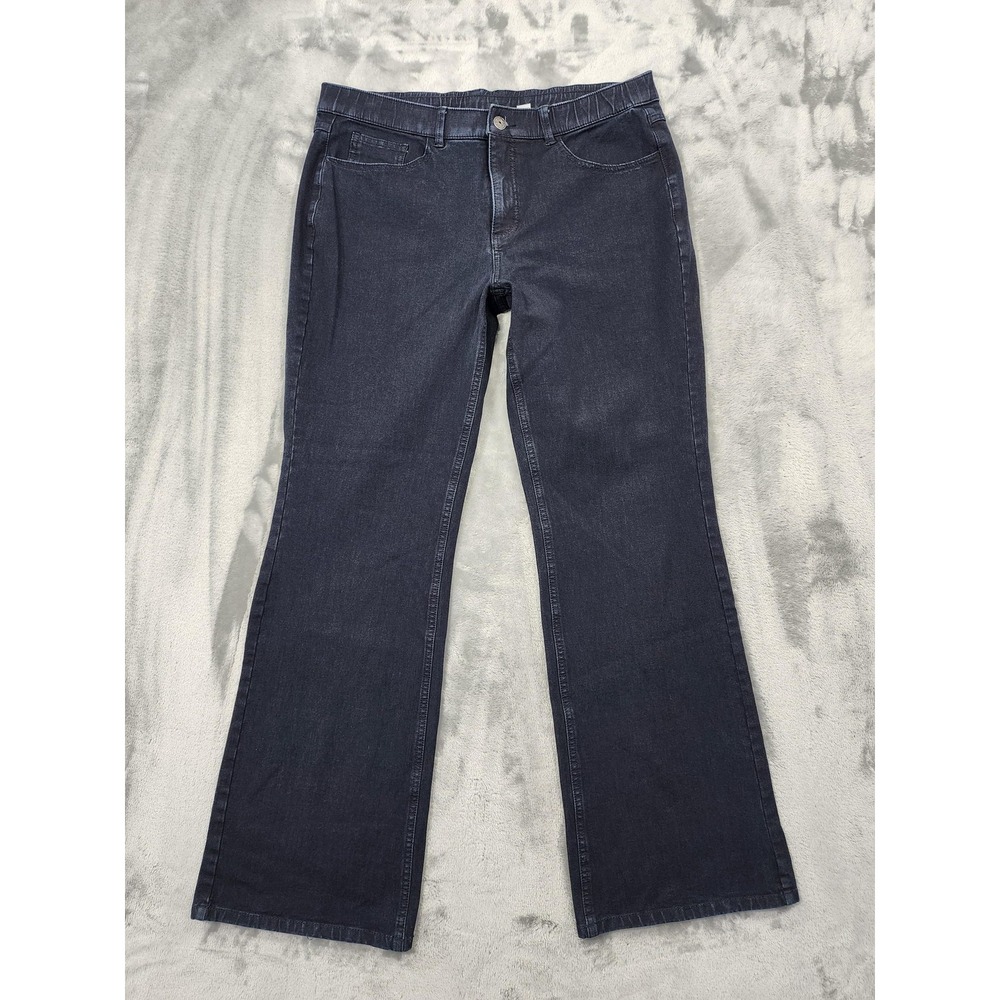 Isaac Mizrahi Live! Jeans Womens 12 Blue Dark Wash‎ High Rise Straight Stretch